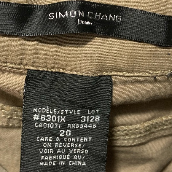 Simon Chang Midi Skirt Khaki Pockets Waist 19.5” - Picture 5 of 5